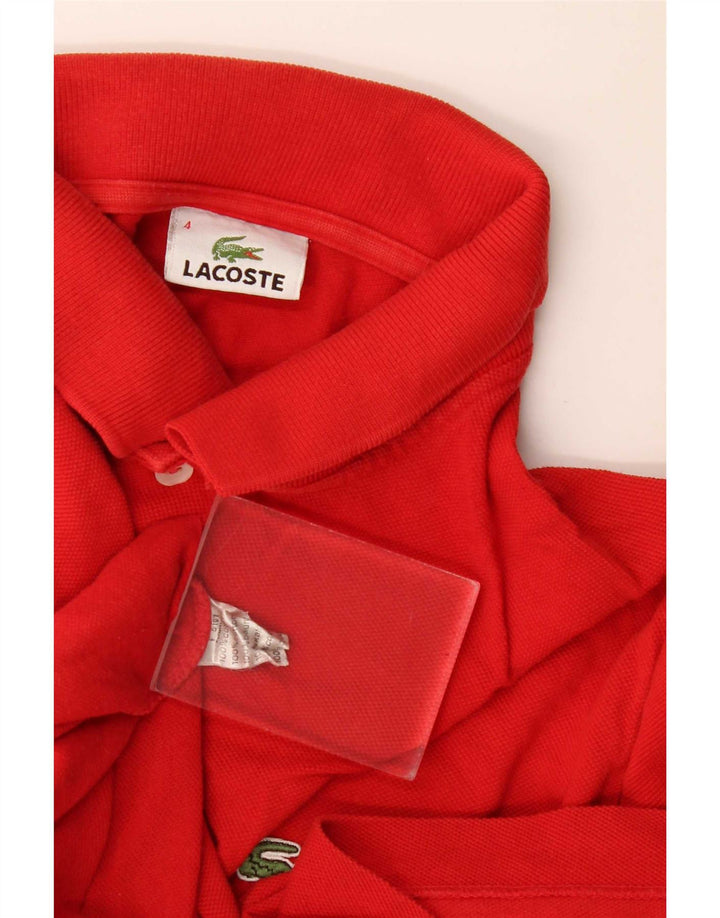 Ανδρικό πουκάμισο πόλο Lacoste Νούμερο 4 Μεσαίο κόκκινο βαμβακερό