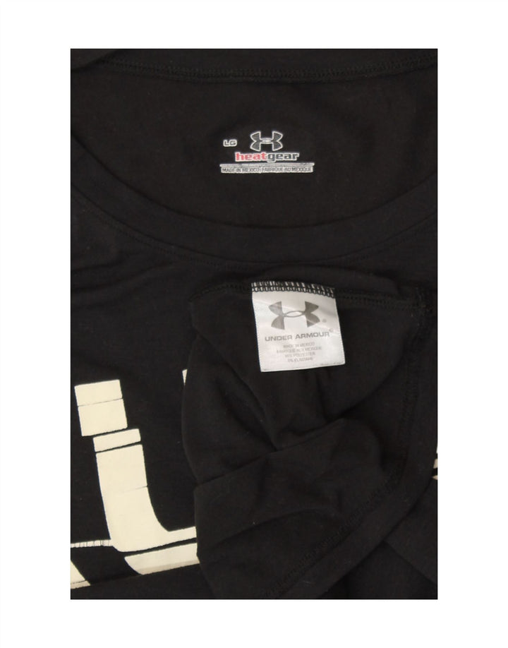 Under Armour Γυναικείο γραφικό T-Shirt Top UK 14 Large Black Polyester
