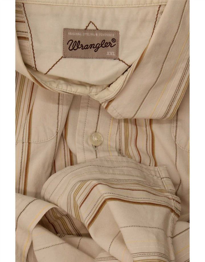 Ανδρικό κοντομάνικο πουκάμισο Wrangler 2XL Μπεζ ριγέ