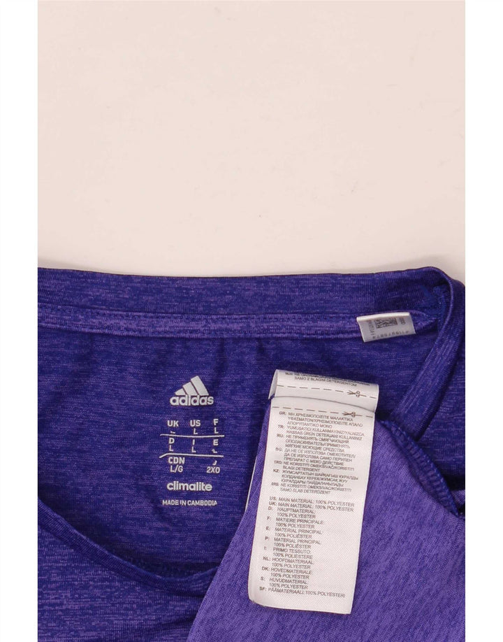 Adidas Ανδρικό T-Shirt Climalite Top Large Purple Flecked Polyester
