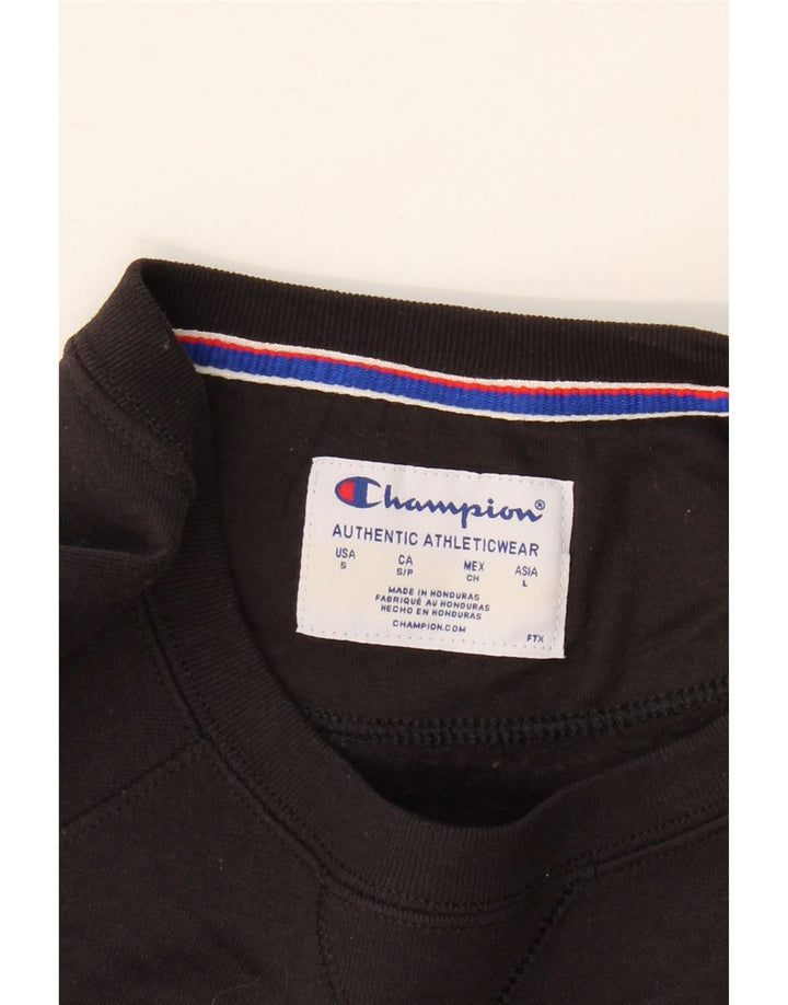 CHAMPION Ανδρικό γραφικό φούτερ Jumper Μικρό Μαύρο Πολυεστέρα