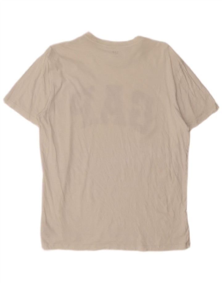 Ανδρικό γραφικό T-Shirt Gap Top από μεσαίο λευκό βαμβακερό