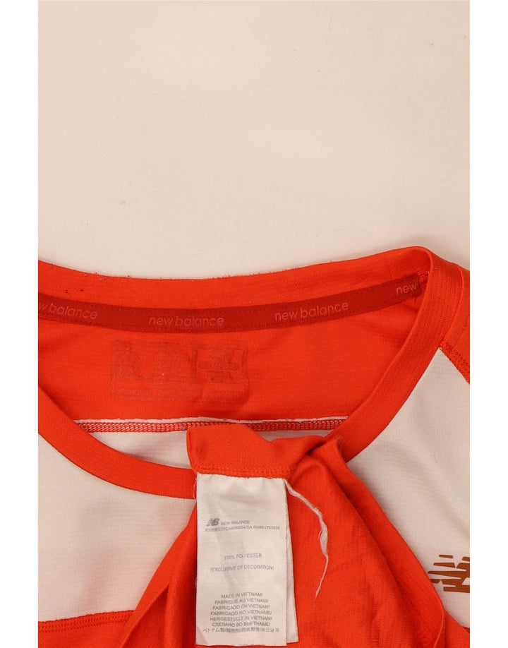 Ανδρικό T-Shirt New Balance Top Medium Orange Colourblock Πολυεστέρας