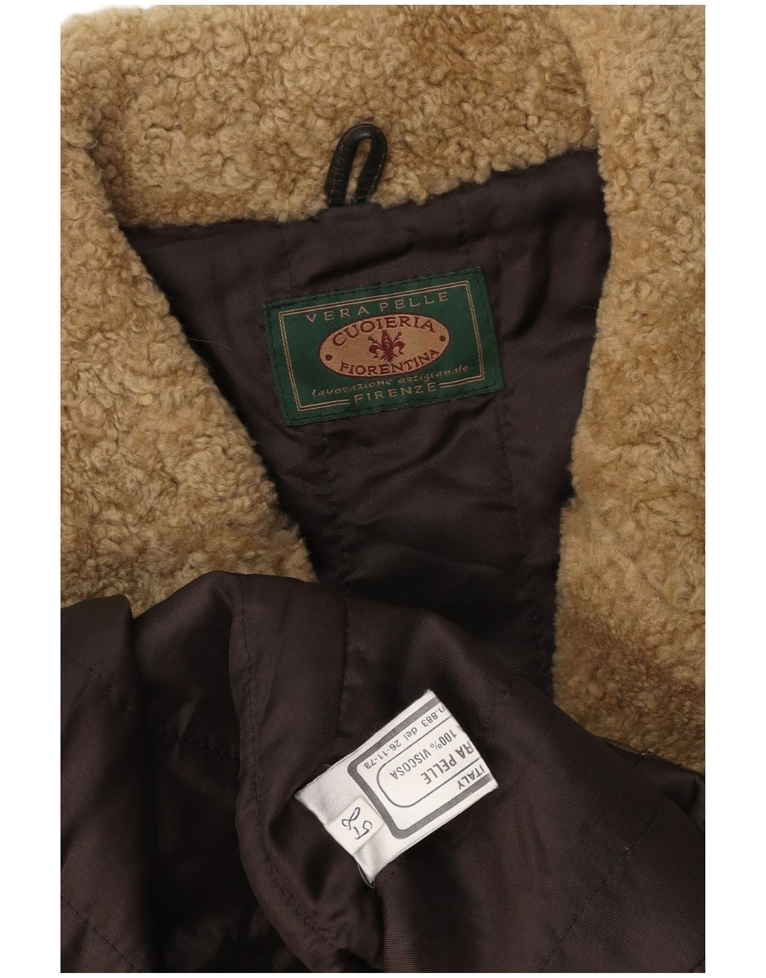 LAVORAZIONE ARTIGIANALE Ανδρικό Δερμάτινο Μπουφάν UK 40 Μεγάλο Καφέ Δερμάτινο