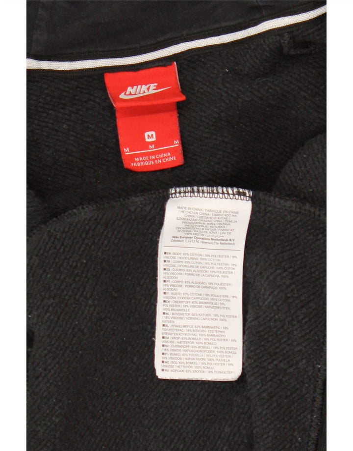 Γυναικείο πουλόβερ NIKE με φερμουάρ UK 14 μεσαίο μαύρο βαμβακερό χρώμα