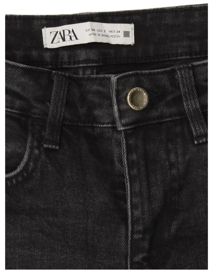 Zara Womens Crop Bootcut Jeans EU 34 2XS W24 L25 Γκρι