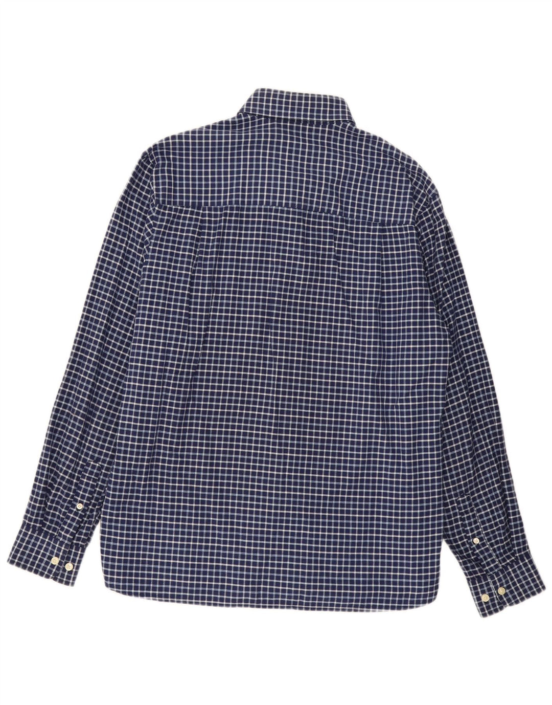 FRED PERRY Ανδρικό πουκάμισο μεγάλο μπλε ναυτικό καρό βαμβακερό