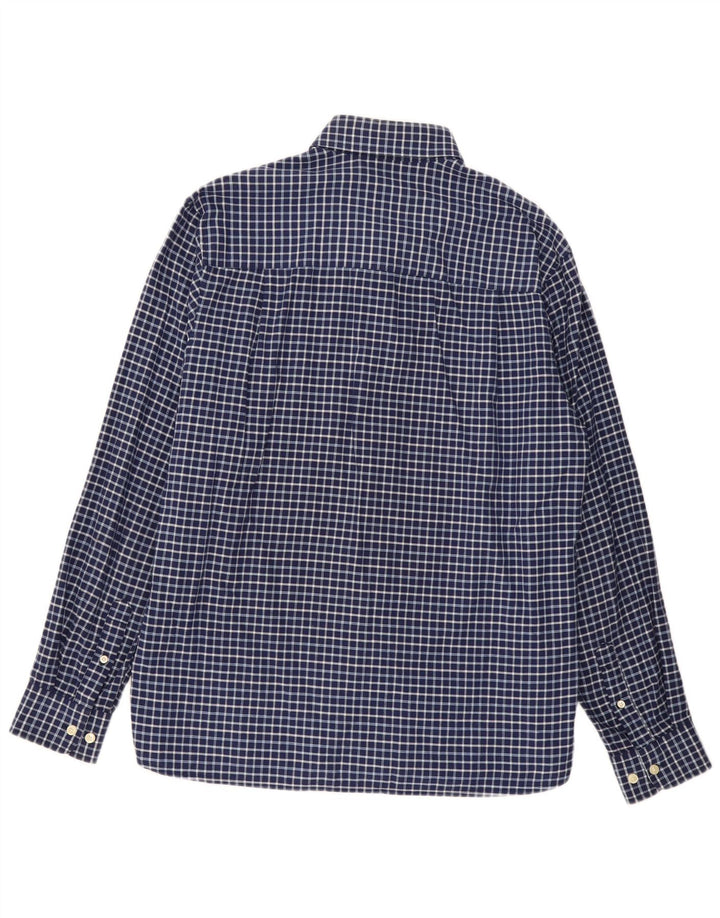 FRED PERRY Ανδρικό πουκάμισο μεγάλο μπλε ναυτικό καρό βαμβακερό