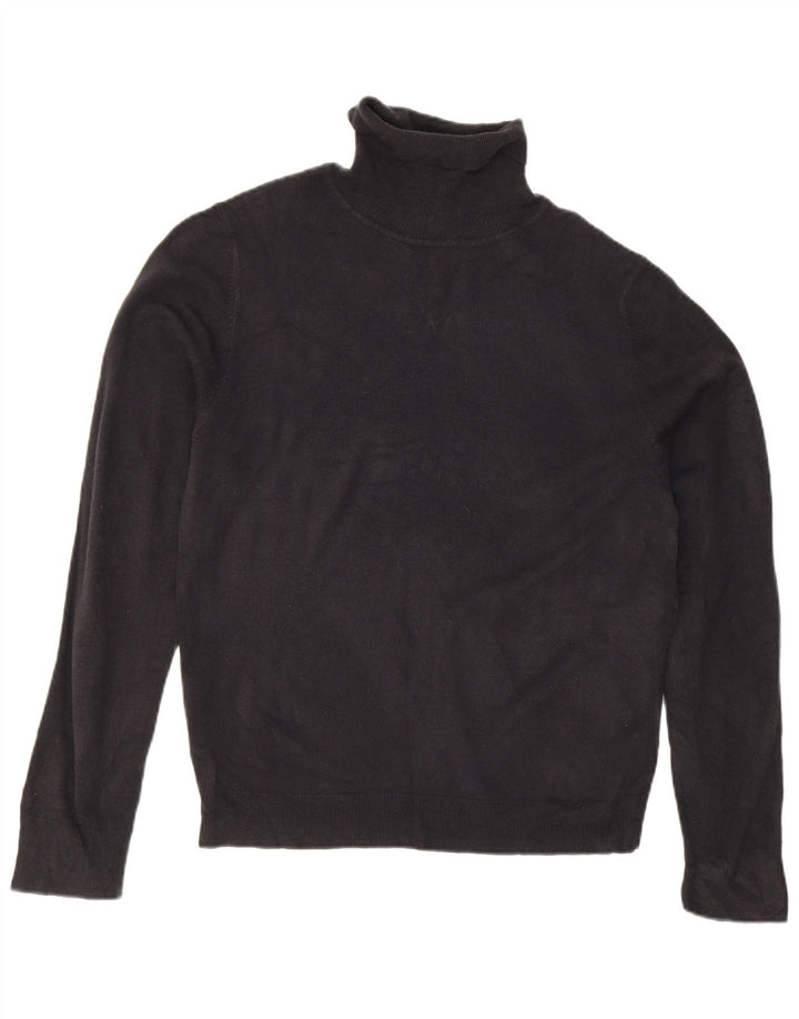 Ανδρικό πουλόβερ Marks & Spencer Μπλε Harbor Roll Neck Jumper Μεσαίο Μαύρο