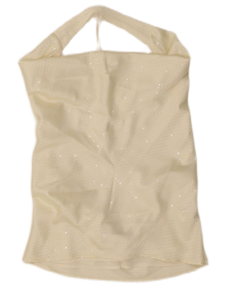 Zara γυναικείο τοπ ώμου UK 10 Small Off White Flecked Polyester