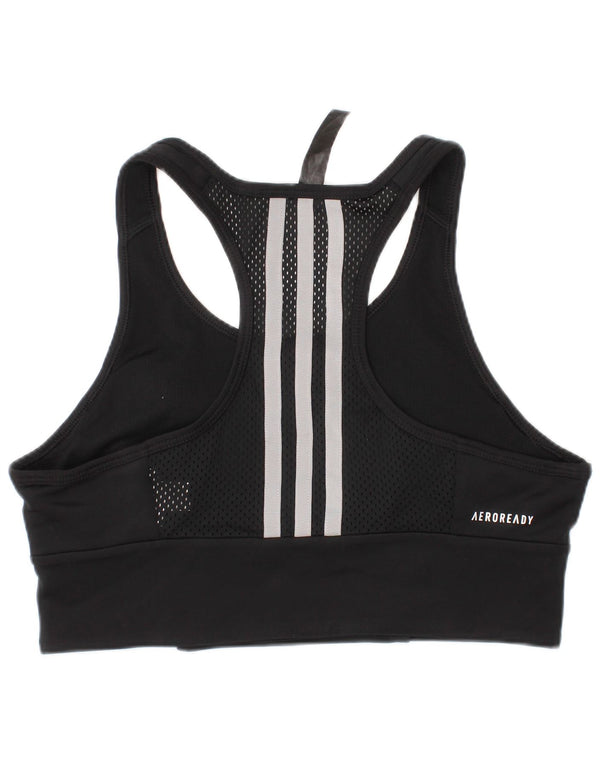 Adidas Γυναικείο Aeroready Sport Bra Top UK 8/10 Small Black ριγέ σπορ