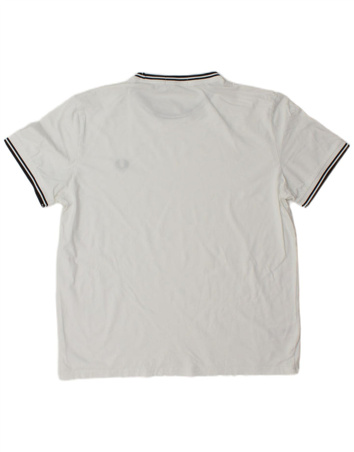 Fred Perry Ανδρικό T-Shirt Top μεγάλο λευκό ριγέ κασμίρ