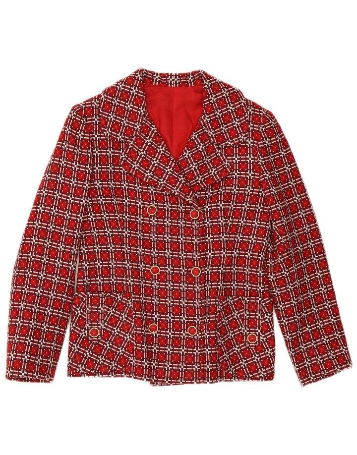 VINTAGE Γυναικείο σακάκι με διπλό στήθος UK 6 XS Red Check