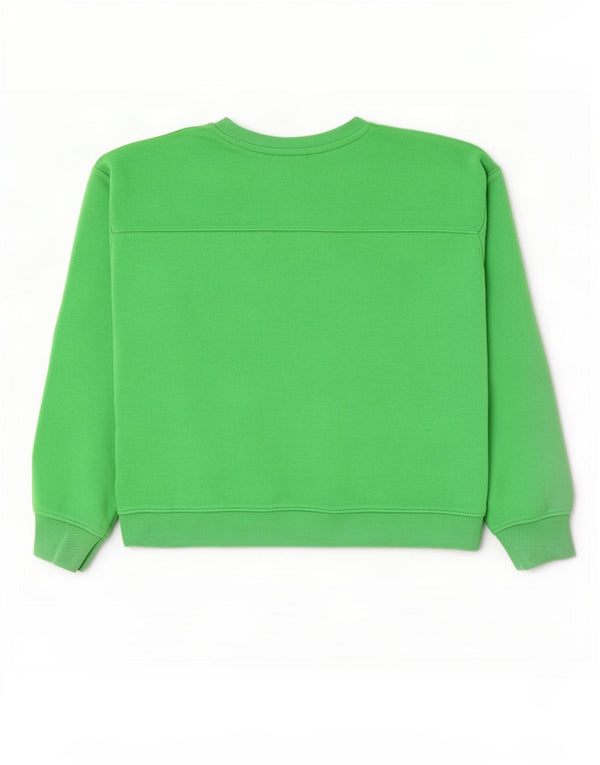 Zara Γυναικεία Φούτερ Jumper UK 16 Μεγάλο πράσινο βαμβακερό