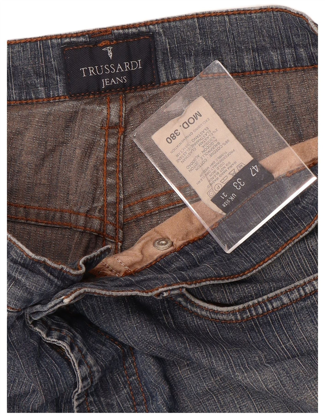 TRUSSARDI Γυναικείο τζιν 380 ίσιο IT 47 μεγάλο W31 L32 μπλε