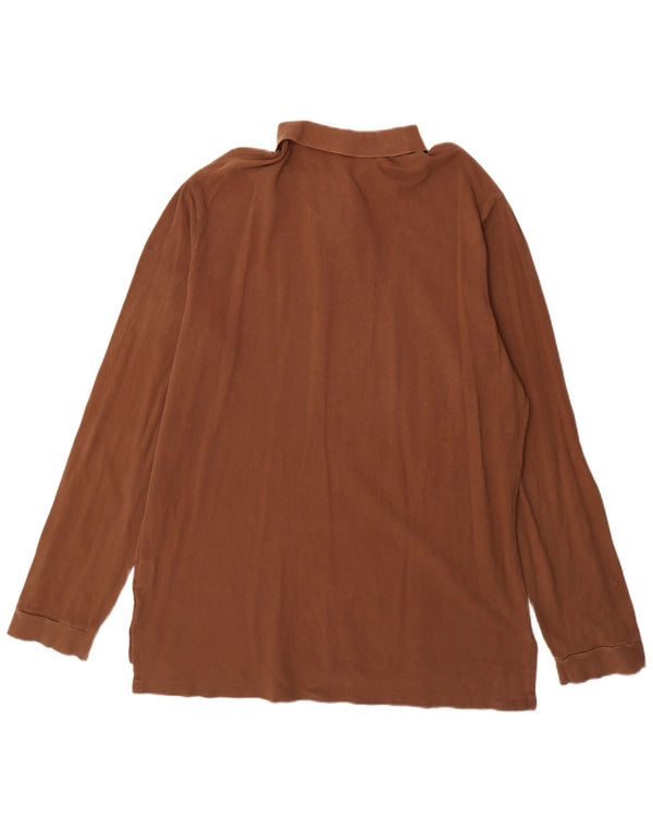 Polo Ralph Lauren Ανδρικό μακρυμάνικο μπλουζάκι πόλο 2XL καφέ βαμβακερό