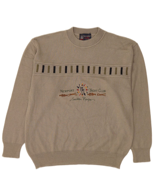 Ανδρικό πουλόβερ Malagrinda Graphic Crew Neck Jumper Medium Beige