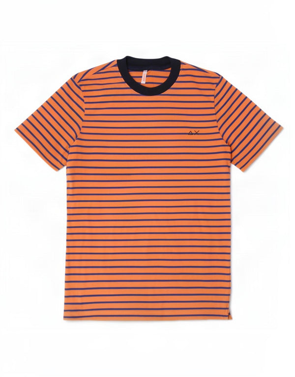 Sun68 Boys T-Shirt Top 9-10 ετών πορτοκαλί ριγέ βαμβακερό