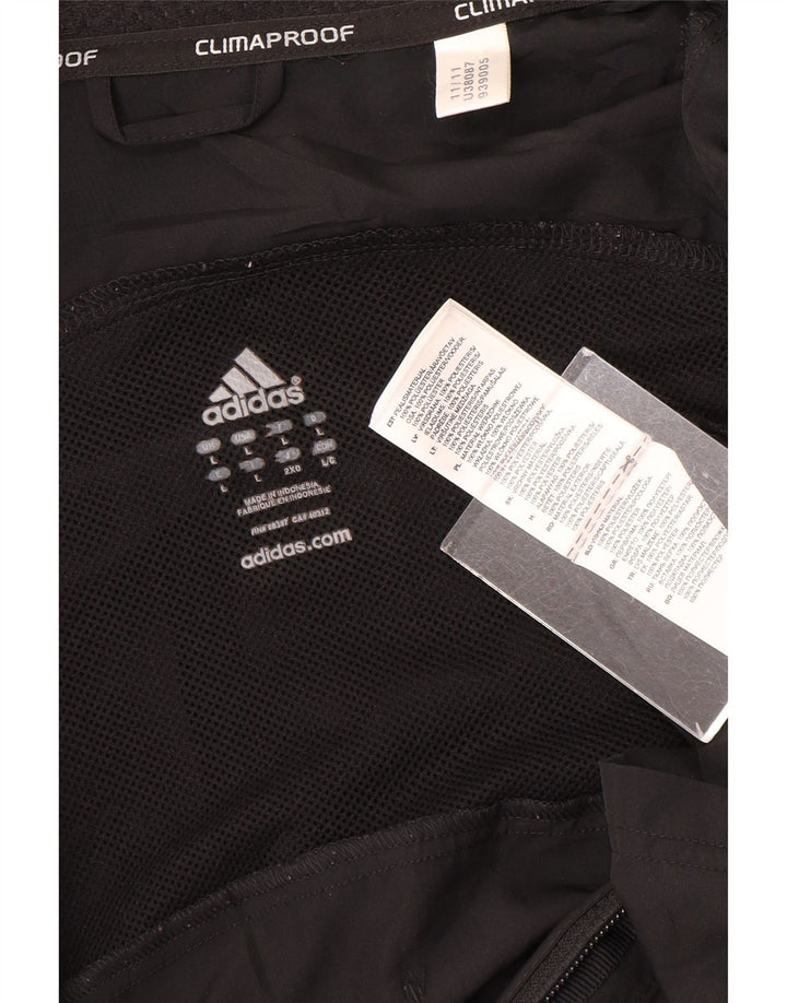 Adidas Ανδρικό γραφικό μπουφάν βροχής UK 40 μεγάλο μαύρο πολυεστέρα