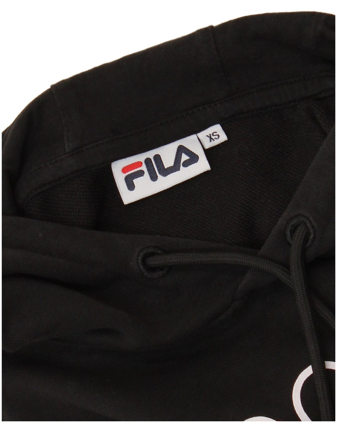 Γυναικείο FILA Oversized Crop Graphic Hoodie Jumper UK 6 XS Μαύρο