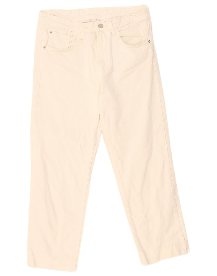 Massimo Dutti Γυναικείο Cropped Jeans EU 40 Medium W30 L24 Λευκό