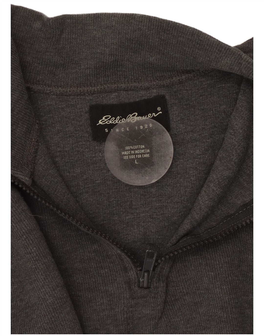 EDDIE BAUER Ανδρικό φούτερ με φερμουάρ πουκάμισο σε μεγάλο γκρι βαμβακερό χρώμα