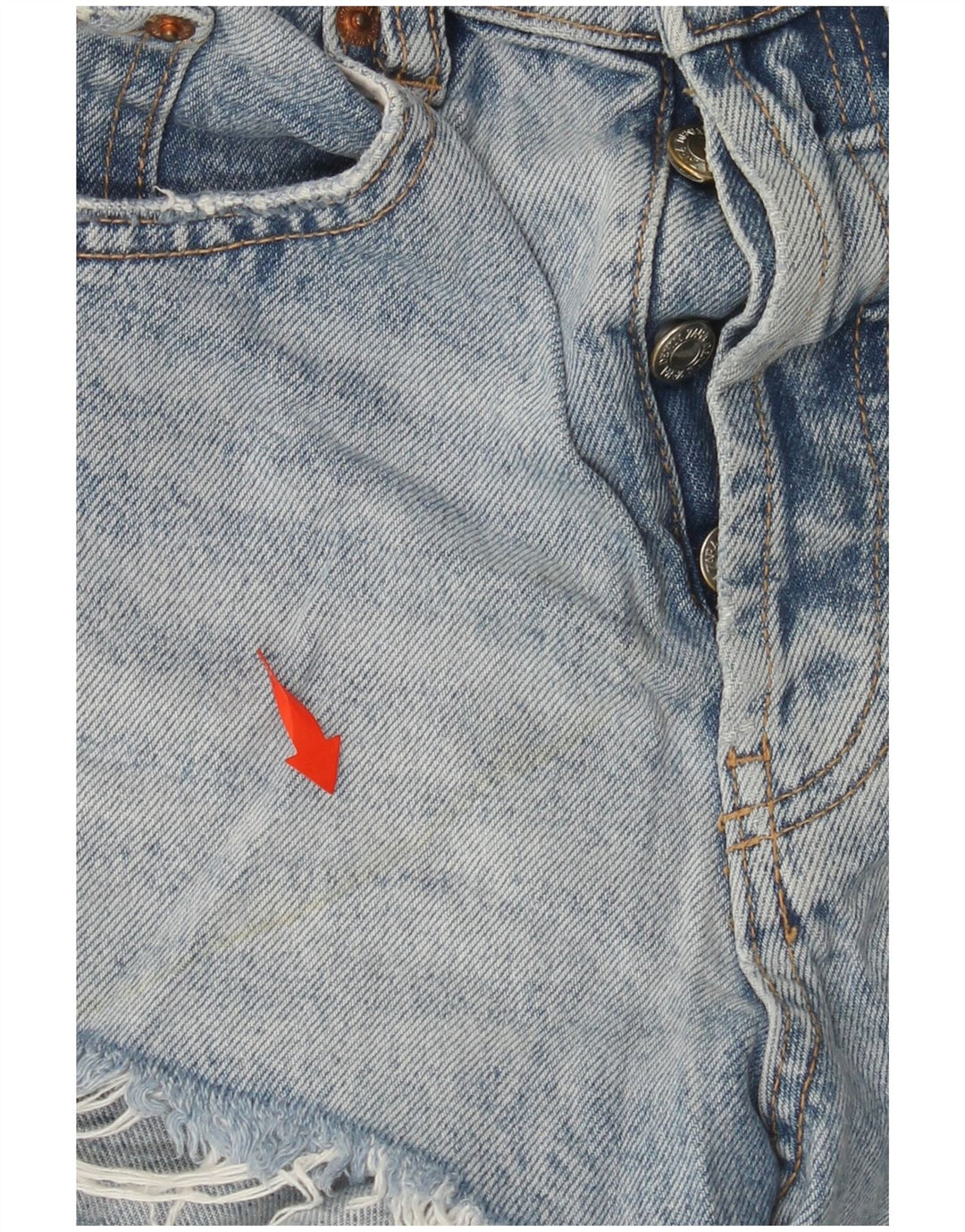 Γυναικείο τζιν σορτς ZARA ταλαιπωρημένο US 0 XS W22 Μπλε