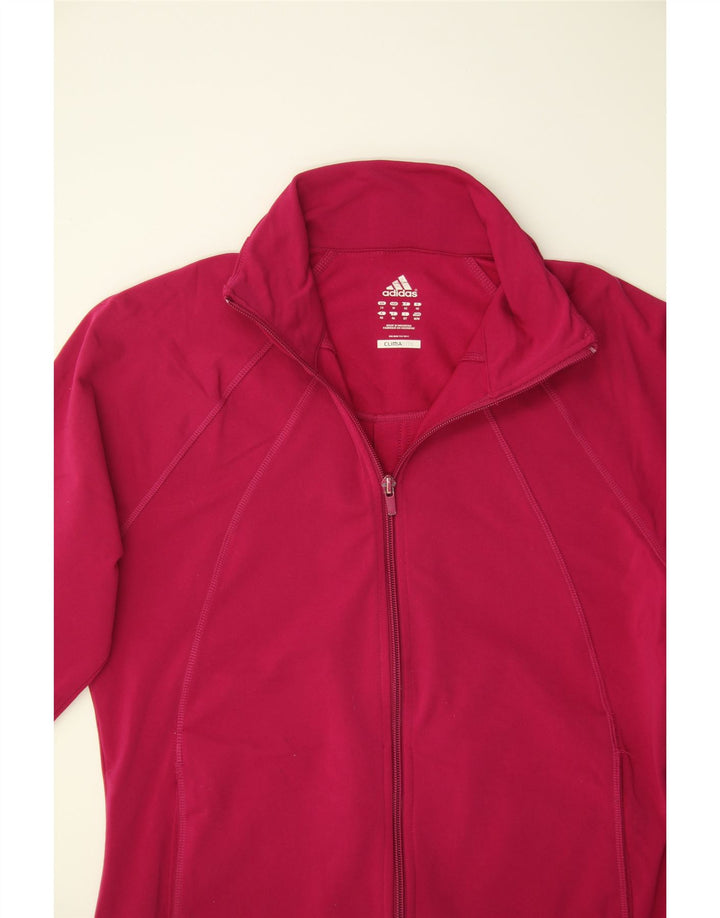 ADIDAS Womens Climalite Tracksuit Top Jacket UK 14 Medium Pink Polyester Vintage Adidas and Second-Hand Adidas from Messina Hembry 