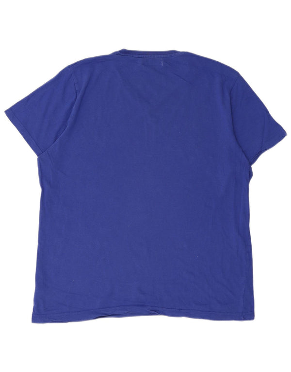 Pierre Cardin Mens Graphic T-Shirt Top XL Blue Cotton