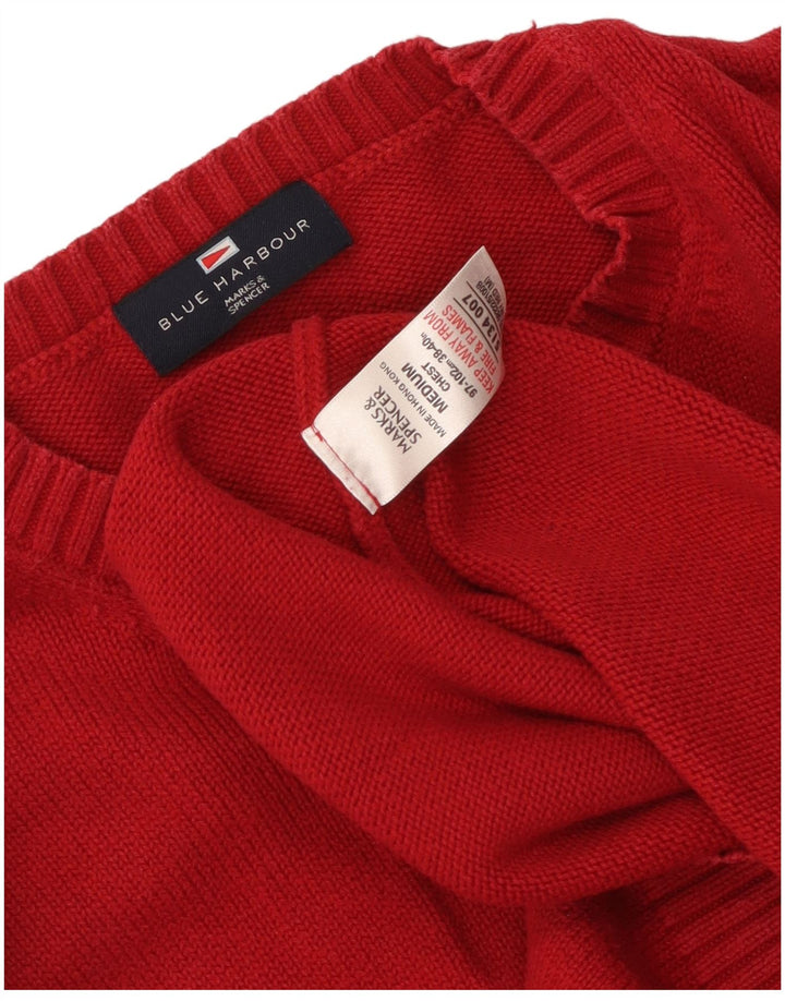 Marks & Spencer Ανδρικό πουλόβερ με λαιμόκοψη UK 38/40 Μεσαίο κόκκινο