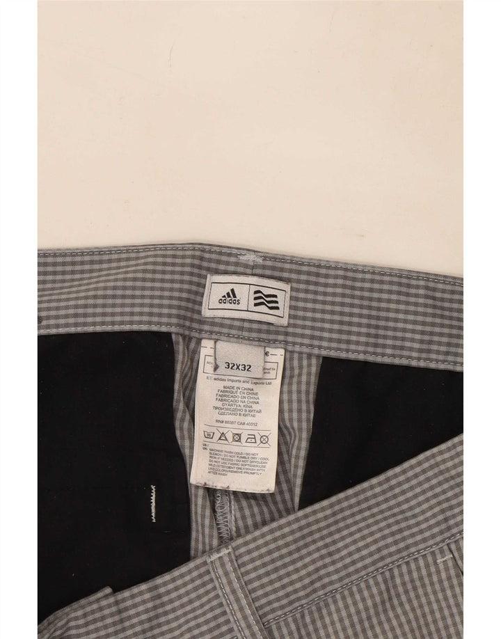 Ανδρικό ίσιο παντελόνι Chino Adidas W32 L30 Grey Gingham Polyester