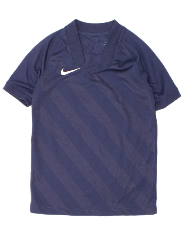 T-shirt Nike Boys Dri Fit Top 6-7 ετών XS Navy Blue ριγέ πολυεστέρας