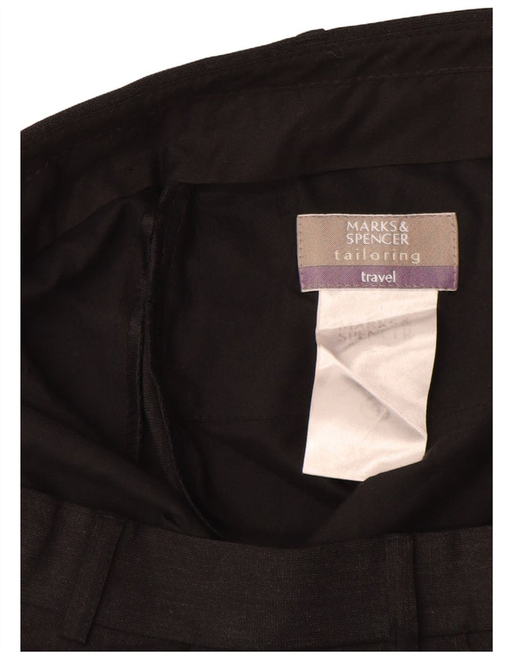 Marks & Spencer Ανδρικό παντελόνι με καρφίτσα W36 L32 Μαύρο πολυεστέρα