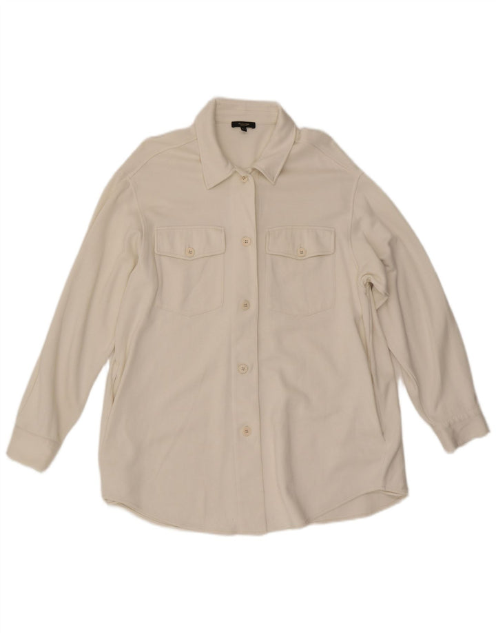 Massimo Dutti Γυναικείο πουκάμισο μεγάλου μεγέθους UK 10 Small Off White Nylon