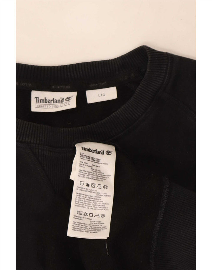 Ανδρικό φούτερ Timberland Jumper μεγάλο μαύρο βαμβακερό
