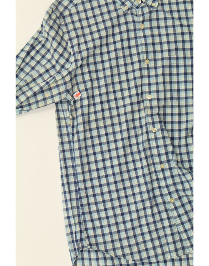 J. CREW Mens Slim Fit Shirt Medium Blue Check Cotton Vintage J. Crew and Second-Hand J. Crew from Messina Hembry 
