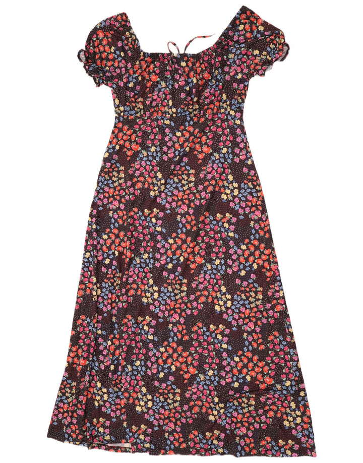Lipsy Γυναικείο Maxi Φόρεμα UK 10 Small Black Floral Polyester