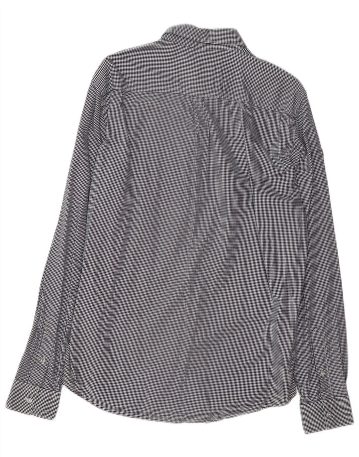 Ανδρικό πουκάμισο με κανονική εφαρμογή SUPERDRY Μεγάλο μπλε ναυτικό Houndstooth βαμβακερό