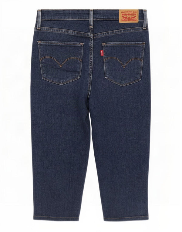 Levi's Womens 721 High Rise Skinny Capri Jeans W28 L17 Navy Blue Cotton