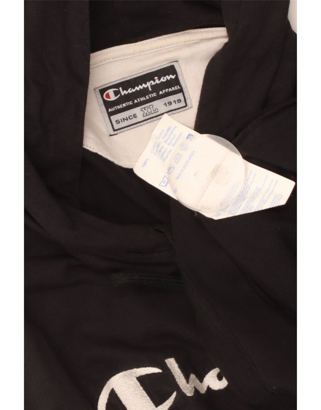 Champion Ανδρικό Γραφικό Γιλέκο με κουκούλα XL Μαύρο βαμβακερό