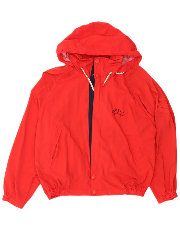NAUTICA Ανδρικό μπουφάν βροχής με κουκούλα UK 38 Medium Red Nylon