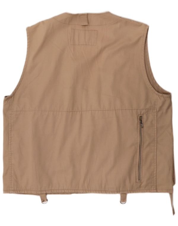 Vintage Mens Utility Gilet UK 42 XL Beige