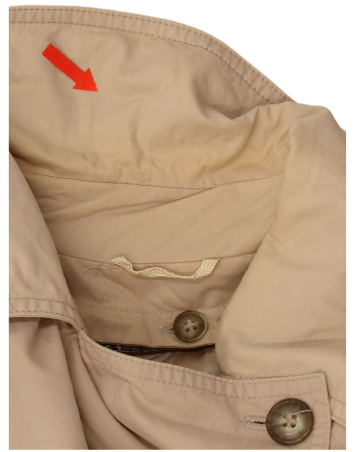Vintage Γυναικεία Σαββατοκύριακο oversized καμπαρντίνα UK 8 Μικρό μπεζ βαμβακερό