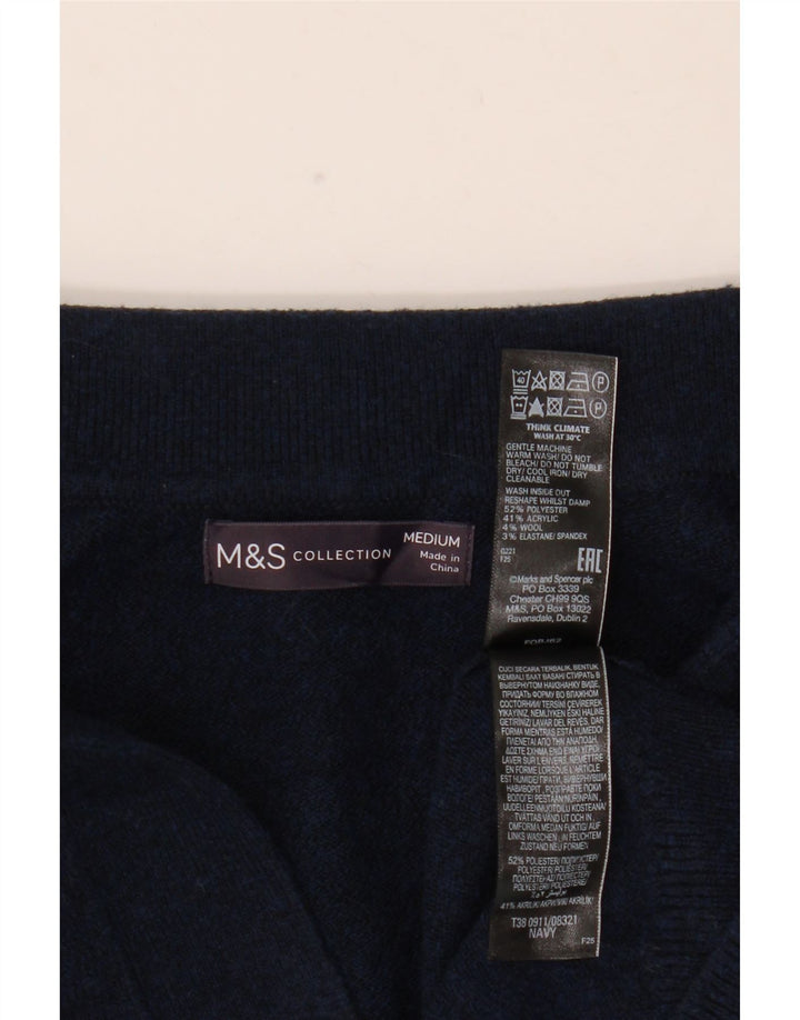 Marks & Spencer Γυναικείο πουλόβερ με λαιμό πόλο UK 14 Medium Navy Blue