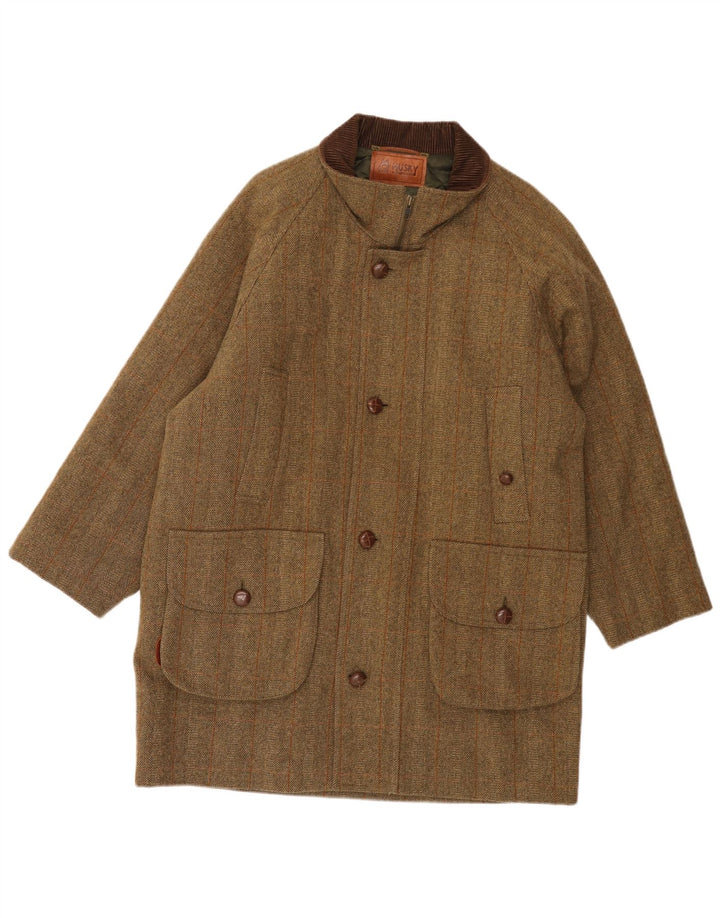 Ανδρικό παλτό HUSKY IT 48 Μεσαίο Καφέ Ψαροκόκκαλο