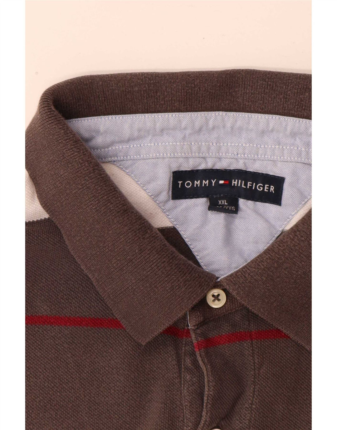 Tommy Hilfiger Ανδρικό Πόλο Μπλουζάκι 2XL Γκρι Ριγέ