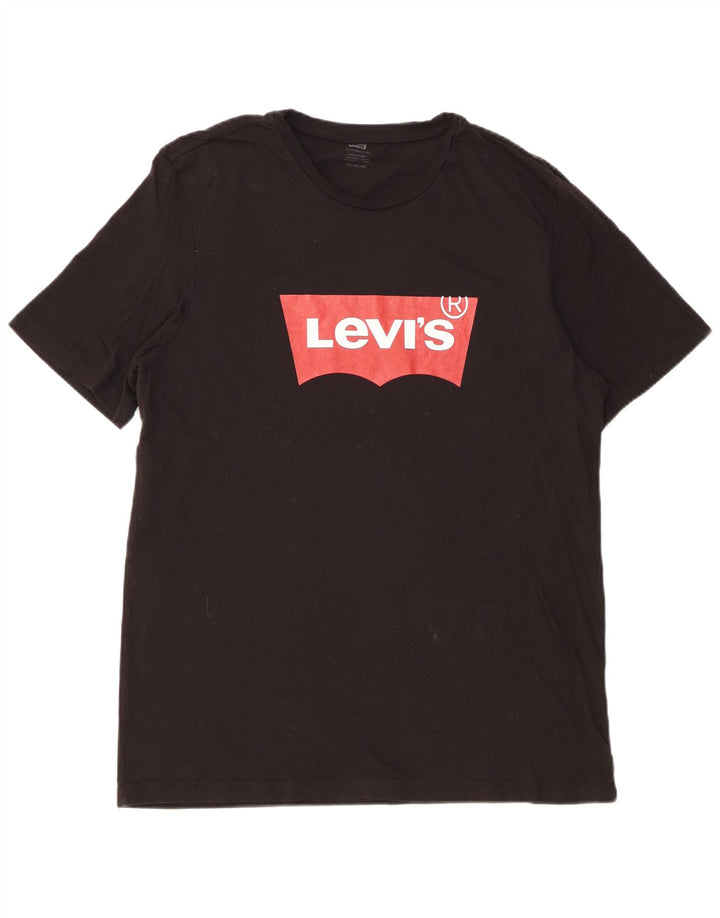 Ανδρικό γραφικό T-Shirt Levi's Top 2XL Μαύρο βαμβακερό