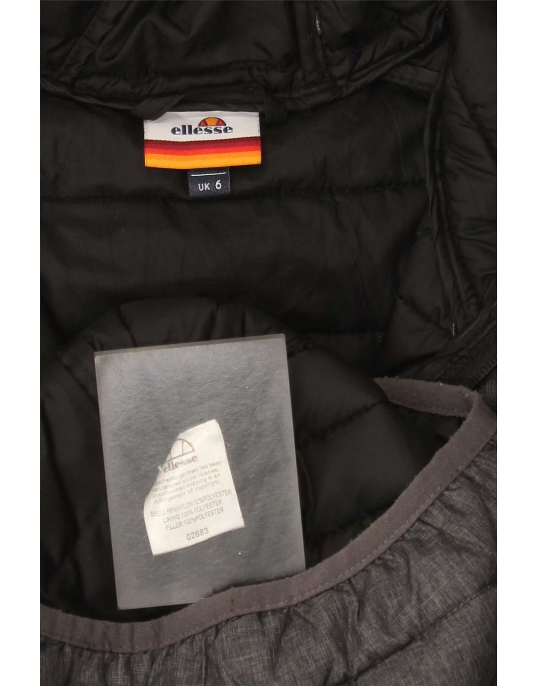 Ellesse Γυναικείο μπουφάν με κουκούλα με επένδυση UK 6 XS γκρι νάιλον
