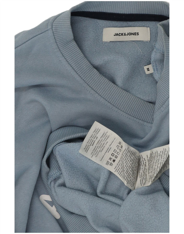 Ανδρικό γραφικό φούτερ Jack & Jones, μεσαίο μπλε βαμβακερό