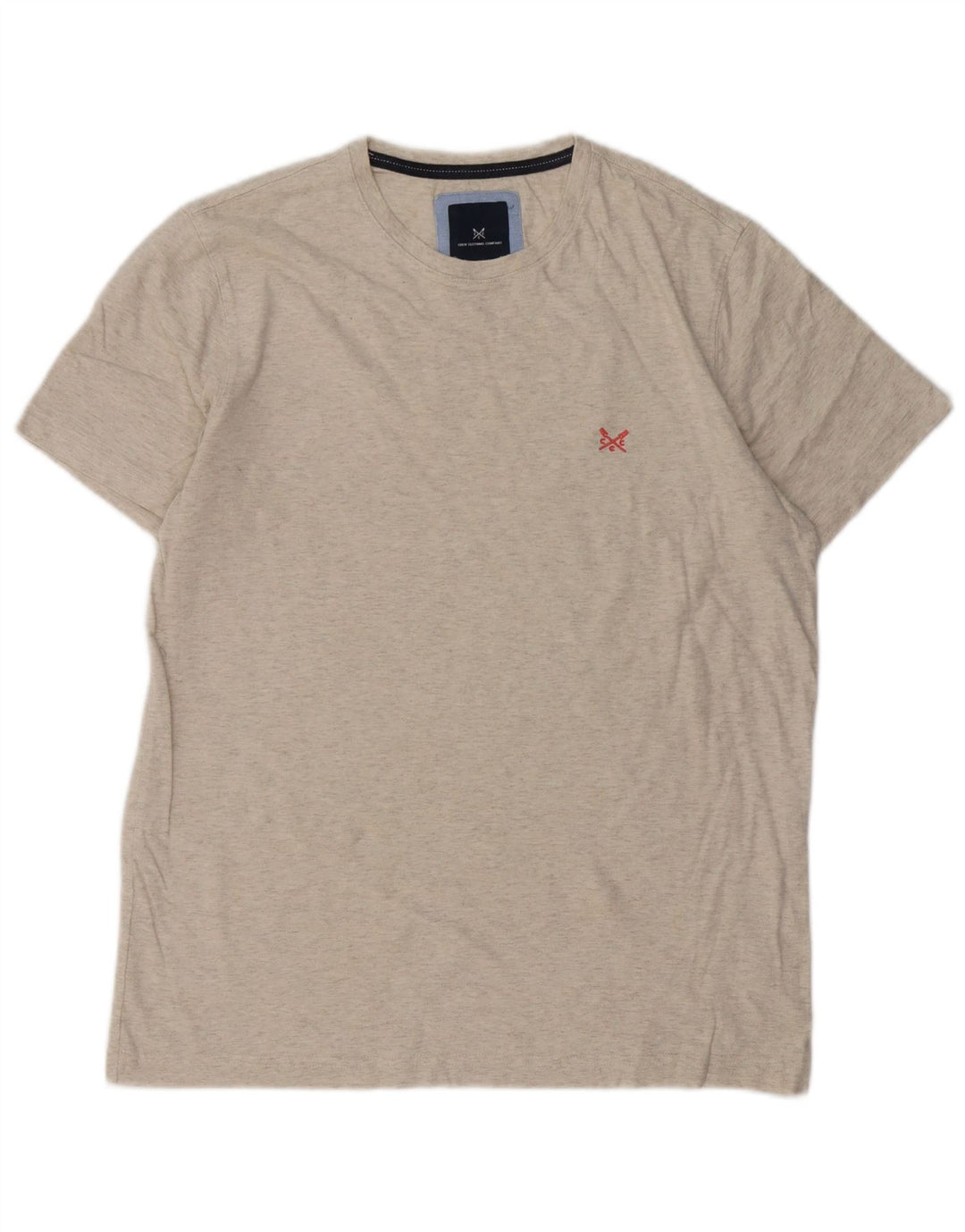 Ανδρικό T-Shirt Crew Clothing Top Βαμβακερό μεσαίο γκρι